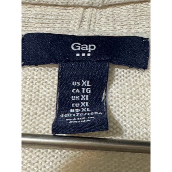 Gap Oatmeal Heather Cardigan Open Front Slub Knit Lightweight Layering Top XL - Picture 5 of 7